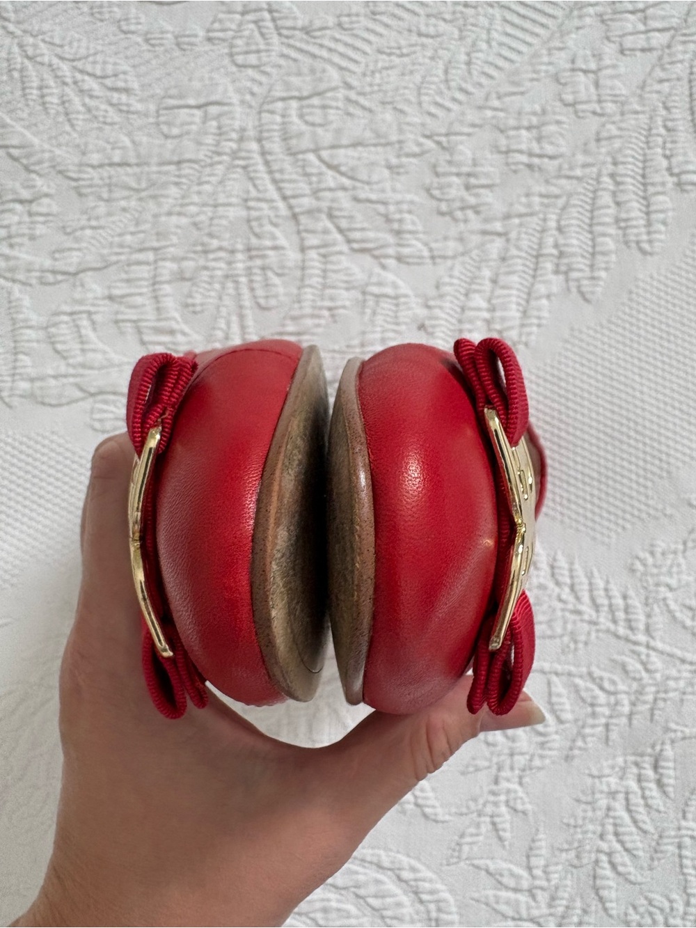 Sam Edelman Red Leather Bow Ballet Flats Classic career 8.5 - Picture 8 of 12